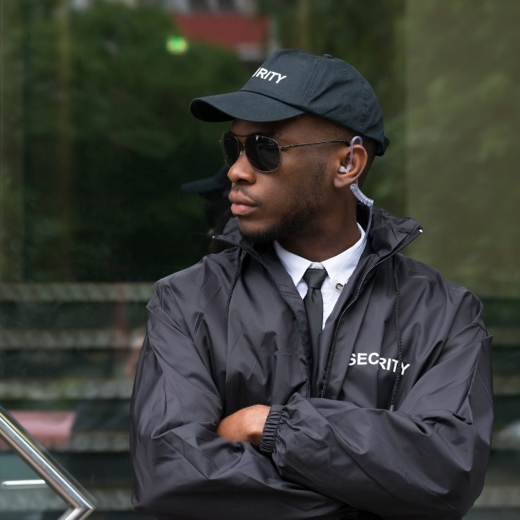 Security guard in professional uniform